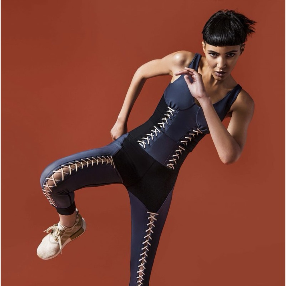 Jonathan Simkhai X Carbon38  Lace-Up Corset Leggings + crop top